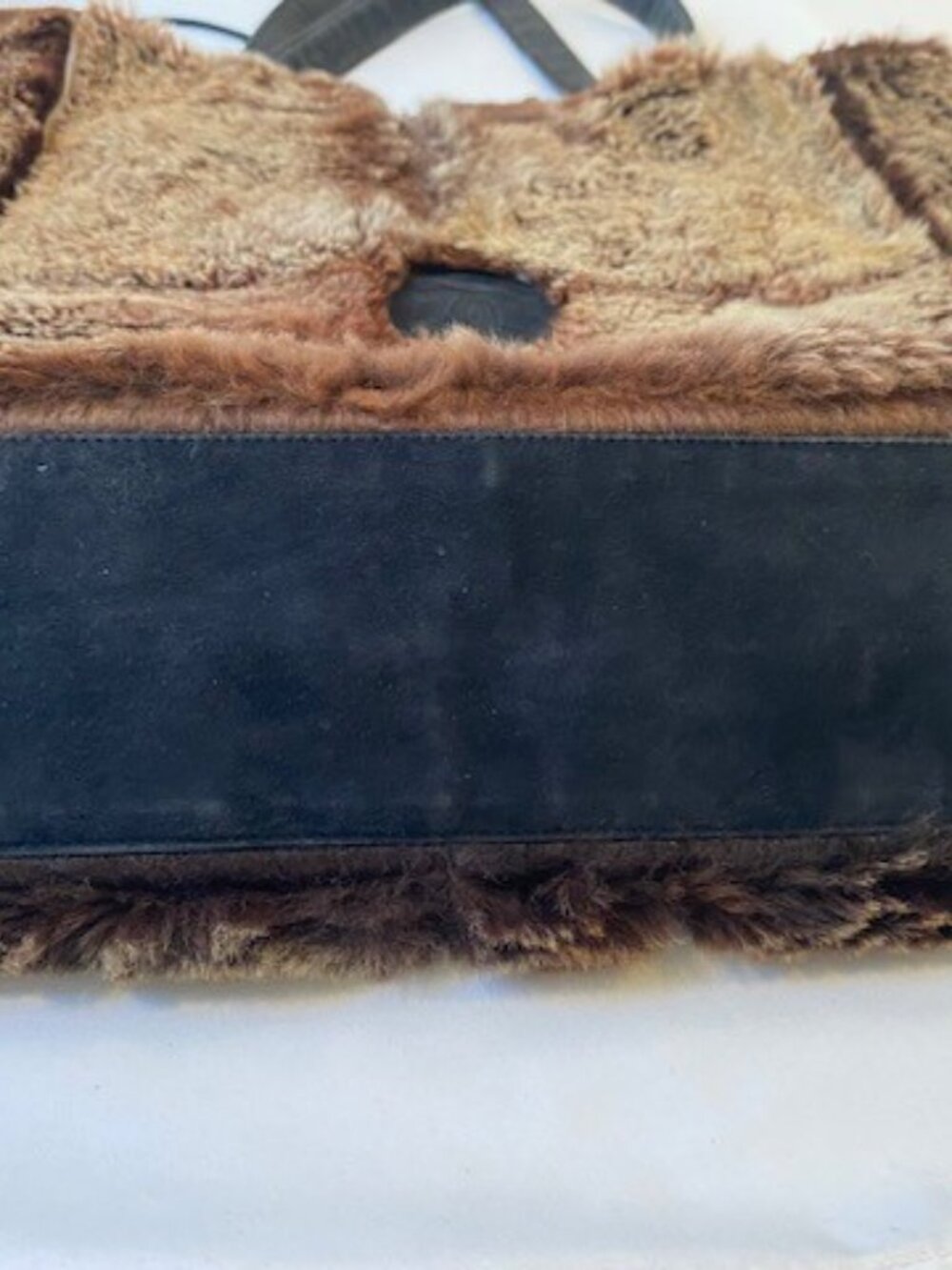 Authentic Chanel Fur Tote Bag Rabbit with Black Suede Bottom & Authenticity Card - Picture 2 of 13